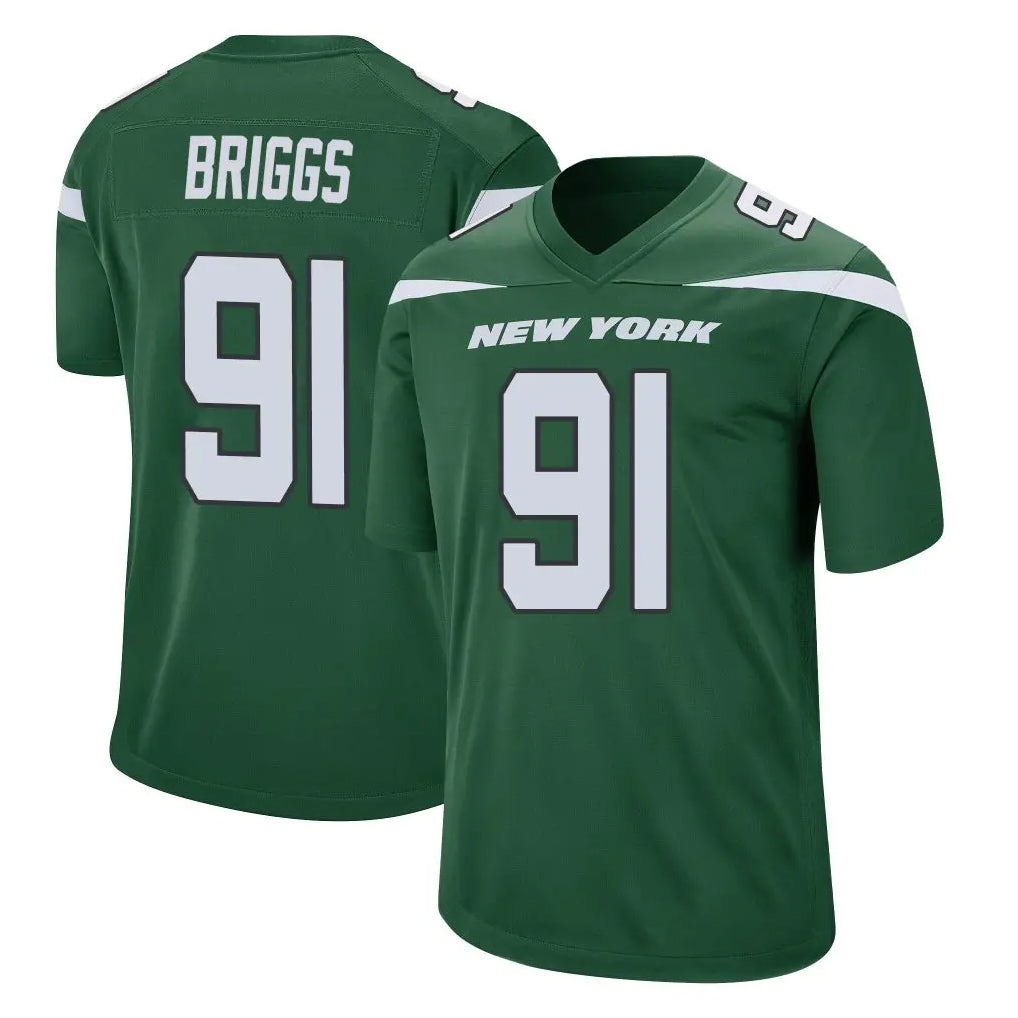 Parkc NY.Jets #91 Jowon Briggs Player Green Home Game Stitched Jerseys