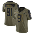 Parkc NY.Jets #91 Jowon Briggs Player Olive Salute To Service Limited Game Stitched Jerseys
