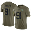 Parkc NY.Jets #91 Jowon Briggs Player Olive Salute To Service Limited Stitched Jerseys