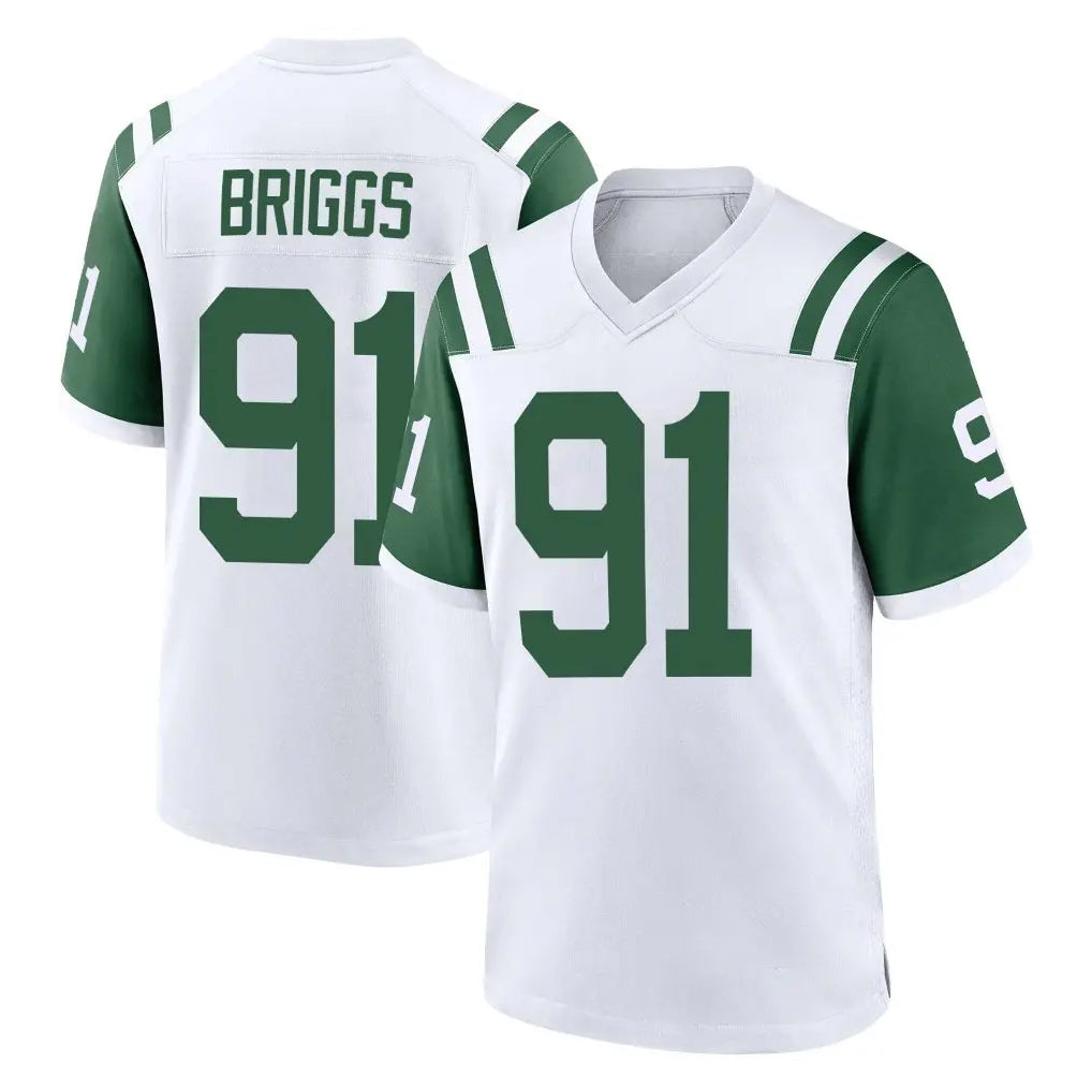 Parkc NY.Jets #91 Jowon Briggs Player White Classic Home Game Stitched Jerseys