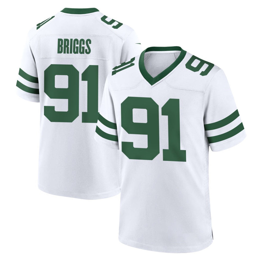 Parkc NY.Jets #91 Jowon Briggs Player White Legacy Home Game Stitched Jerseys
