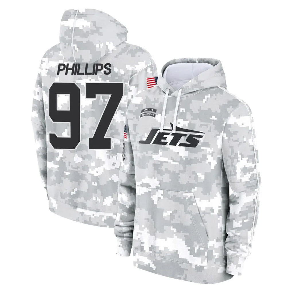 Parkc NY.Jets #97 Harrison Phillips Player Arctic Camo Salute to Service Pullover Hoodies Limited Game Stitched Jerseys