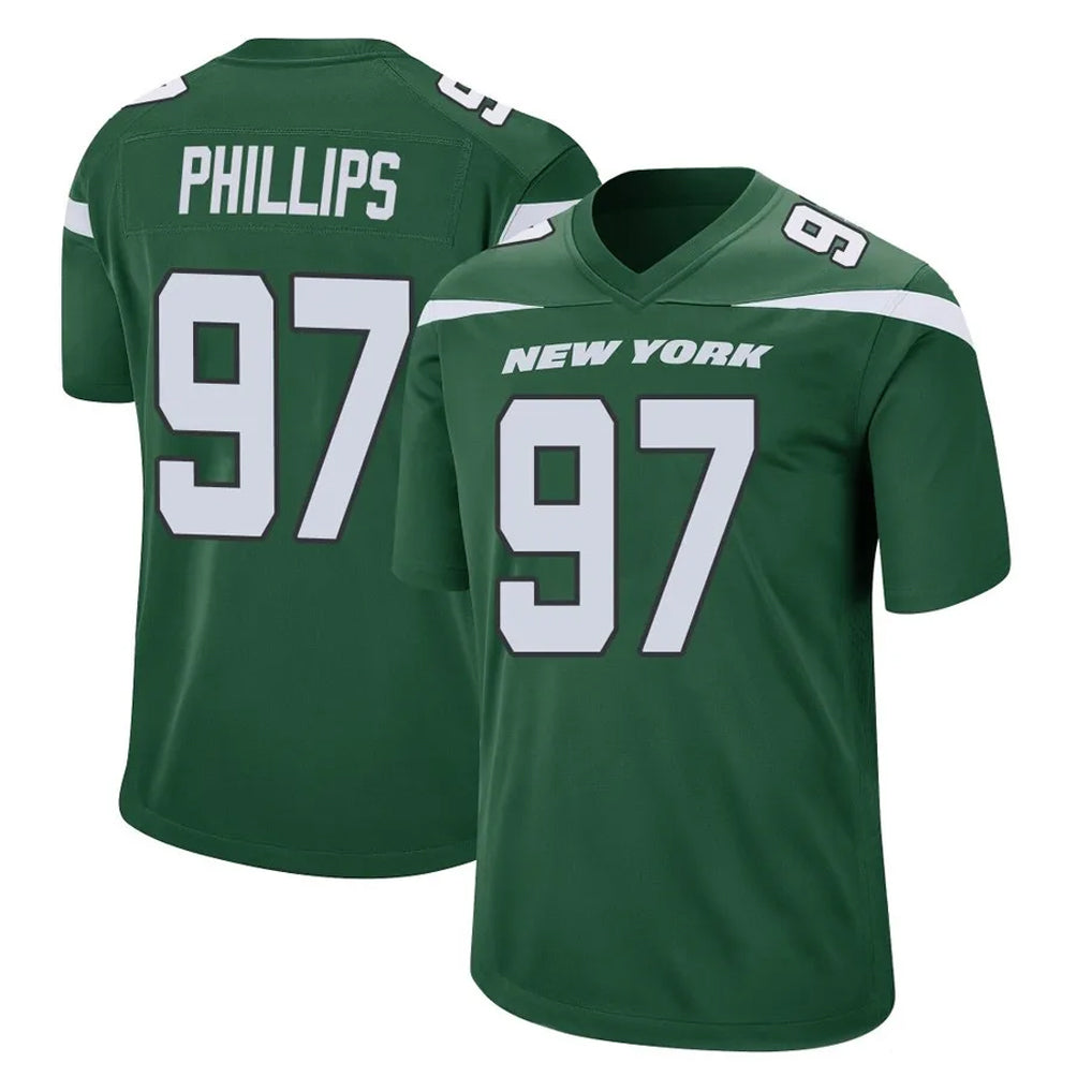 Parkc NY.Jets #97 Harrison Phillips Player Green Home Game Stitched Jerseys
