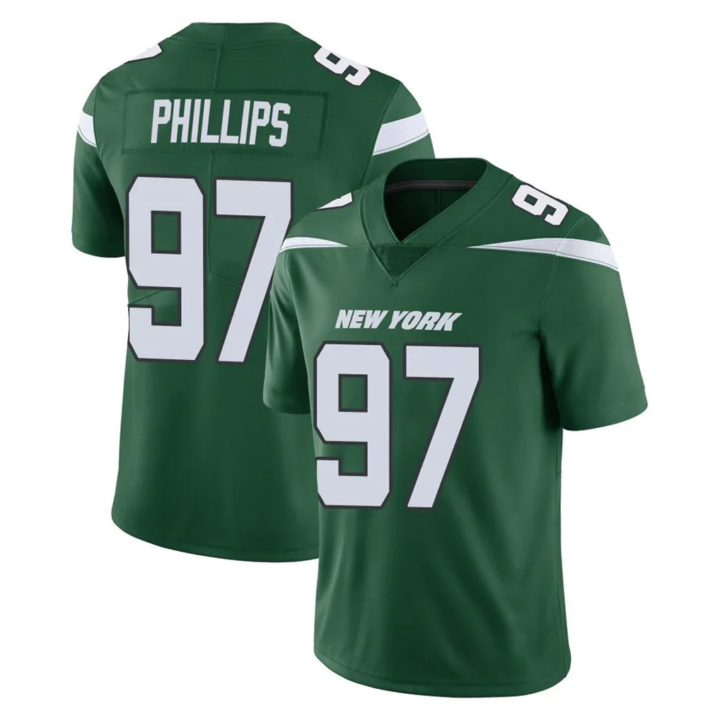Parkc NY.Jets #97 Harrison Phillips Player Green Limited Vapor Home Game Stitched Jerseys