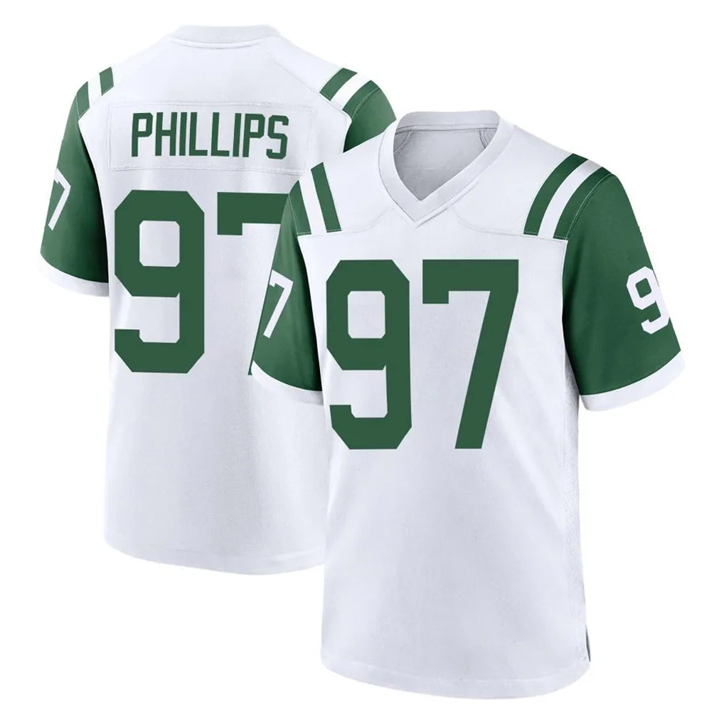 Parkc NY.Jets #97 Harrison Phillips Player White Classic Home Game Stitched Jerseys