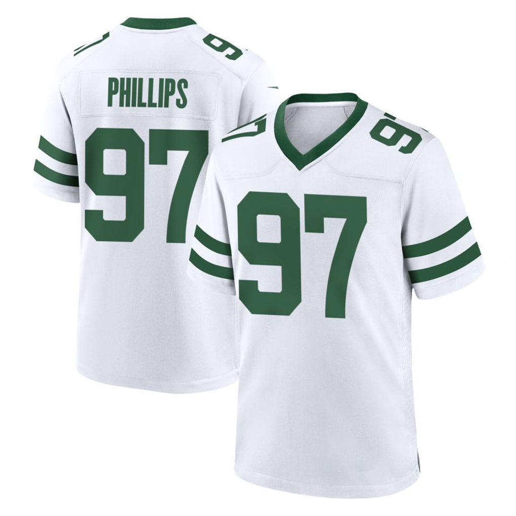Parkc NY.Jets #97 Harrison Phillips Player White Legacy Home Game Stitched Jerseys