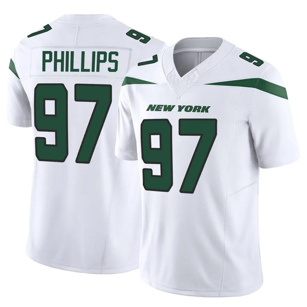 Parkc NY.Jets #97 Harrison Phillips Player White Limited Vapor F.U.S.E. Home Game Stitched Jerseys
