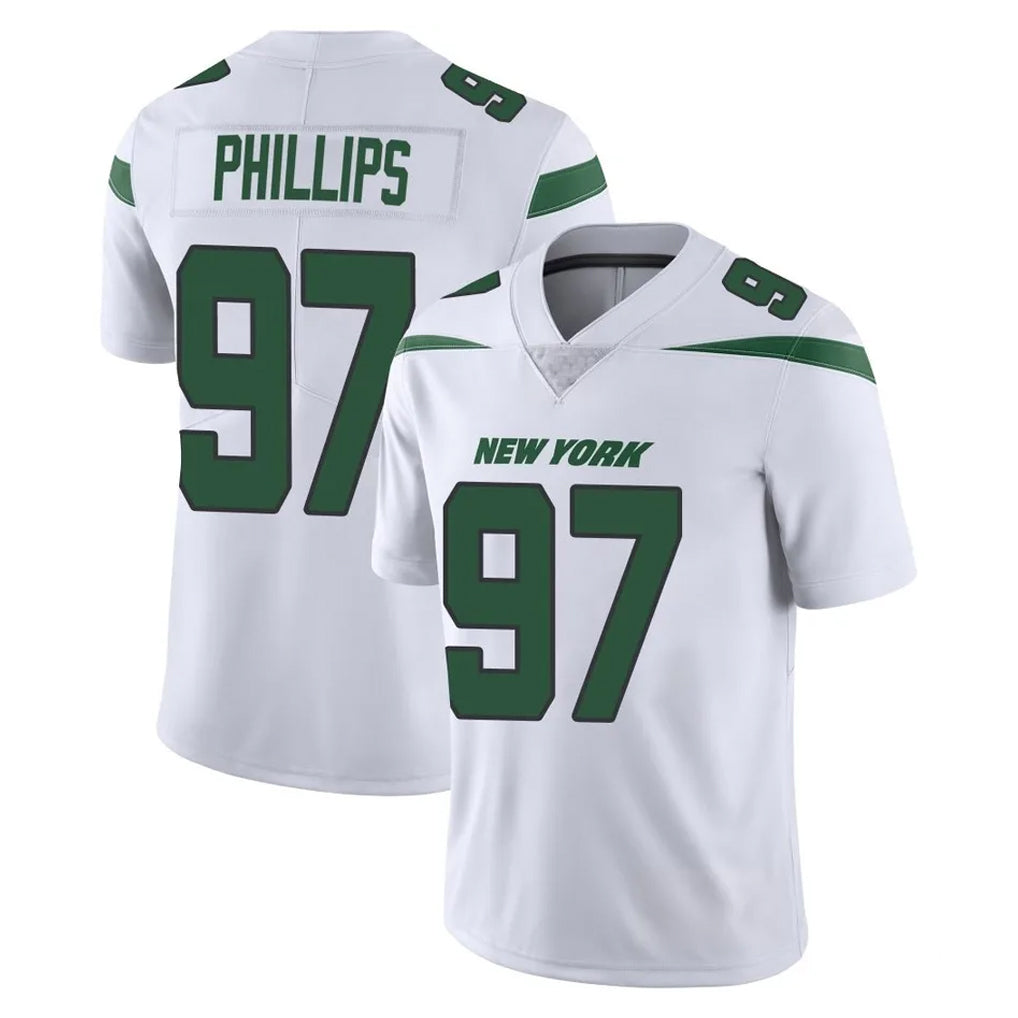 Parkc NY.Jets #97 Harrison Phillips Player White Spotlight Limited Vapor Home Game Stitched Jerseys