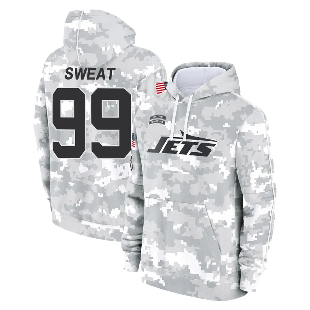 Parkc NY.Jets #99 T'Vondre Sweat Player Arctic Camo Salute to Service Pullover Hoodies Limited Game Stitched Jerseys