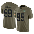Parkc NY.Jets #99 T'Vondre Sweat Player Olive Salute To Service Limited Stitched Jerseys
