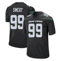 Parkc NY.Jets #99 T'Vondre Sweat Player Stealth Black Home Game Stitched Jerseys