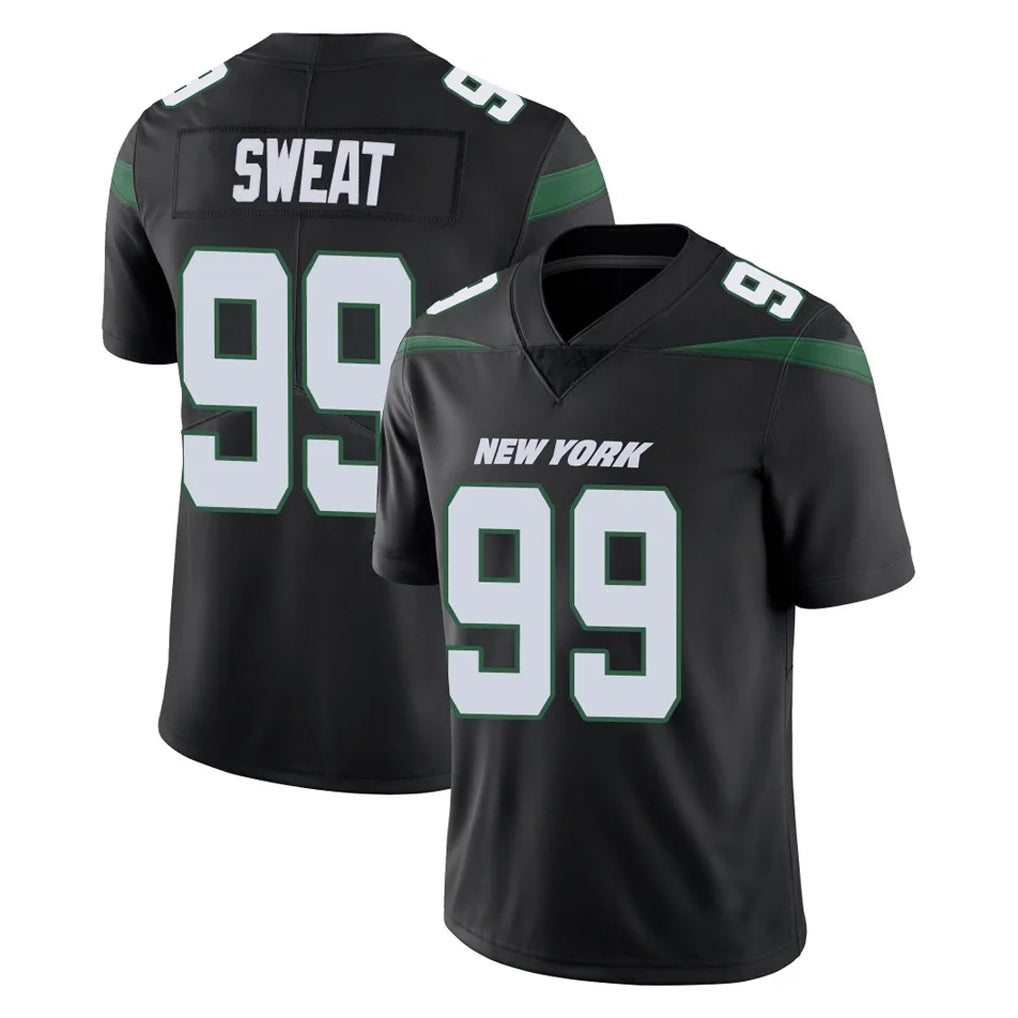 Parkc NY.Jets #99 T'Vondre Sweat Player Stealth Black Limited Vapor Home Game Stitched Jerseys