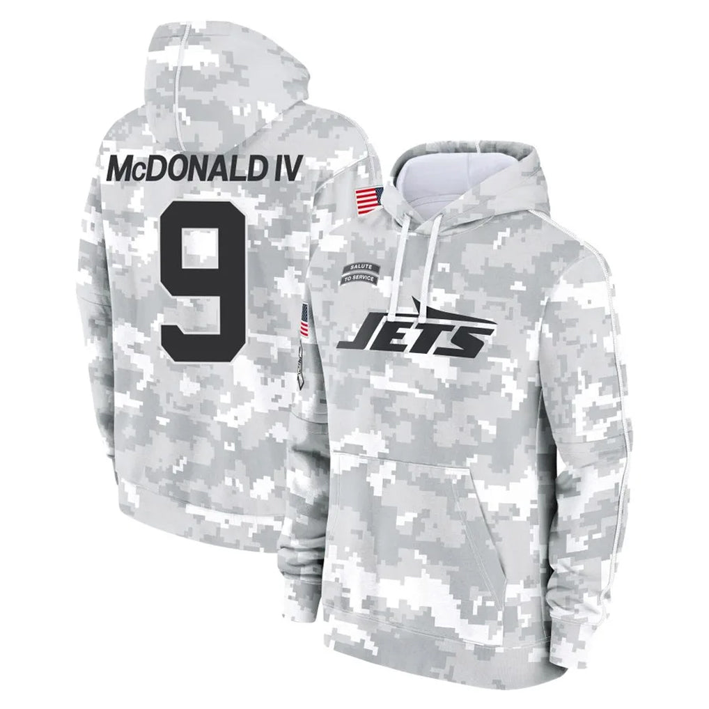 Parkc NY.Jets #9 Will McDonald IV Player Arctic Camo Salute to Service Pullover Hoodies Limited Game Stitched Jerseys