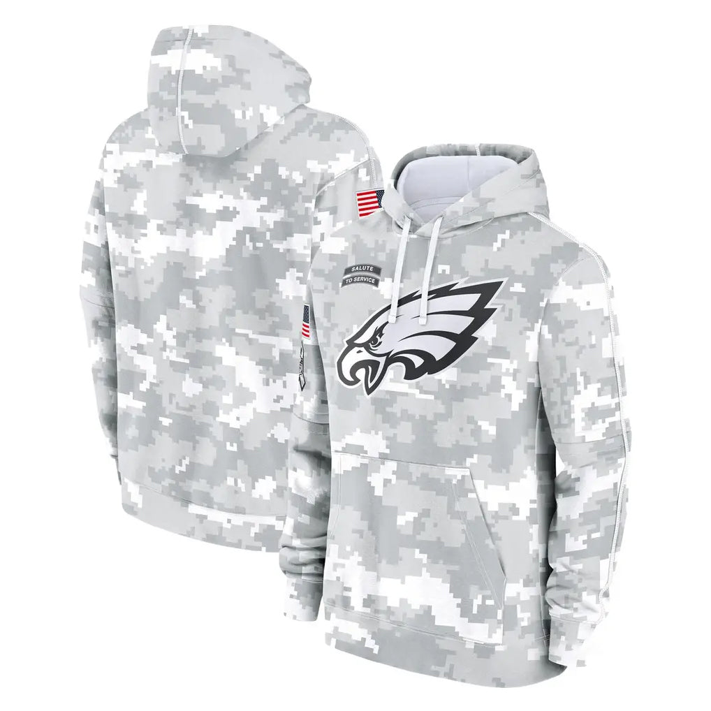 Parkc P.Eagles Arctic Camo Salute to Service Pullover Hoodies Limited Game Blank Player Stitched Jerseys
