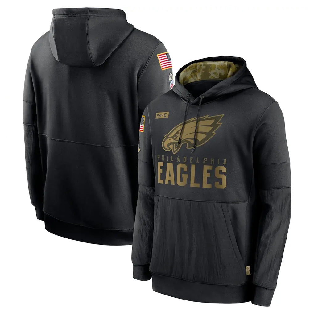 Parkc P.Eagles Black Salute to Service Hoodies Limited Game Blank Player Stitched Jerseys