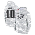Parkc P.Eagles #10 Braden Mann Player Arctic Camo Salute to Service Pullover Hoodies Limited Game Stitched Jerseys