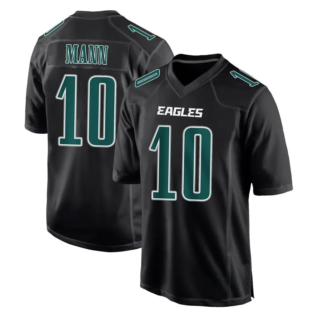 Parkc P.Eagles #10 Braden Mann Player Carbon Black Fashion Home Game Stitched Jerseys