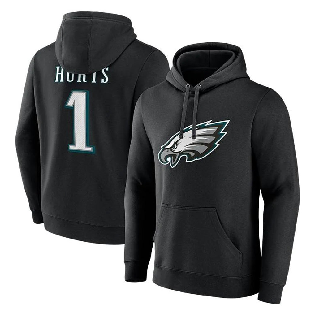 Parkc P.Eagles #1 Jalen Hurts Player Black Pullover Hoodies Home Game Stitched Jerseys