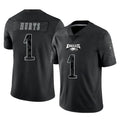 Parkc P.Eagles #1 Jalen Hurts Player Black Reflective Limited Home Game Stitched Jerseys