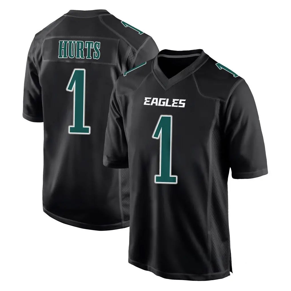 Parkc P.Eagles #1 Jalen Hurts Player Carbon Black Fashion Home Game Stitched Jerseys