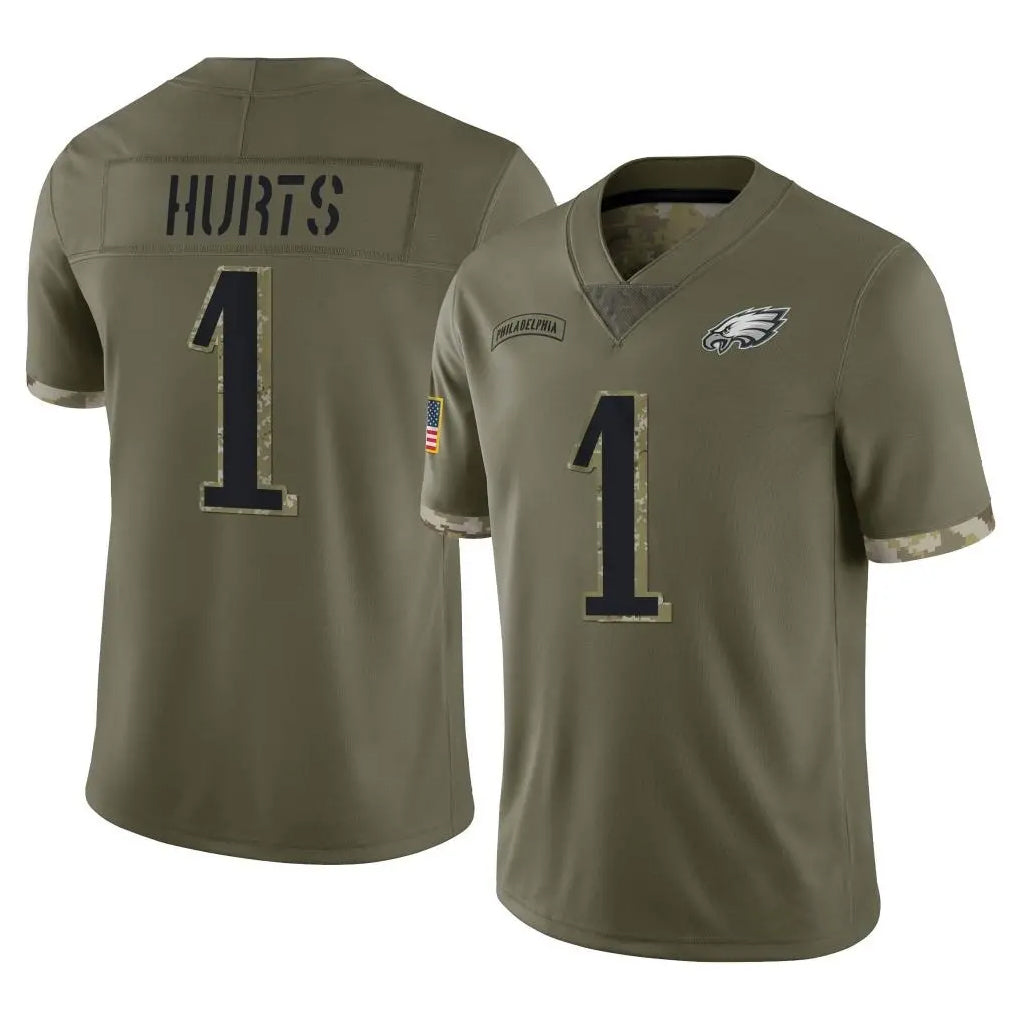 Parkc P.Eagles #1 Jalen Hurts Player Olive Salute To Service Limited Stitched Jerseys