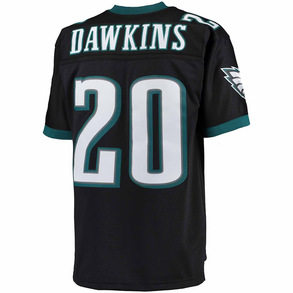 Parkc P.Eagles #20 Brian Dawkins Mitchell & Ness Black Big & Tall 2004 Retired Player Replica Stitched Puhic Jersey