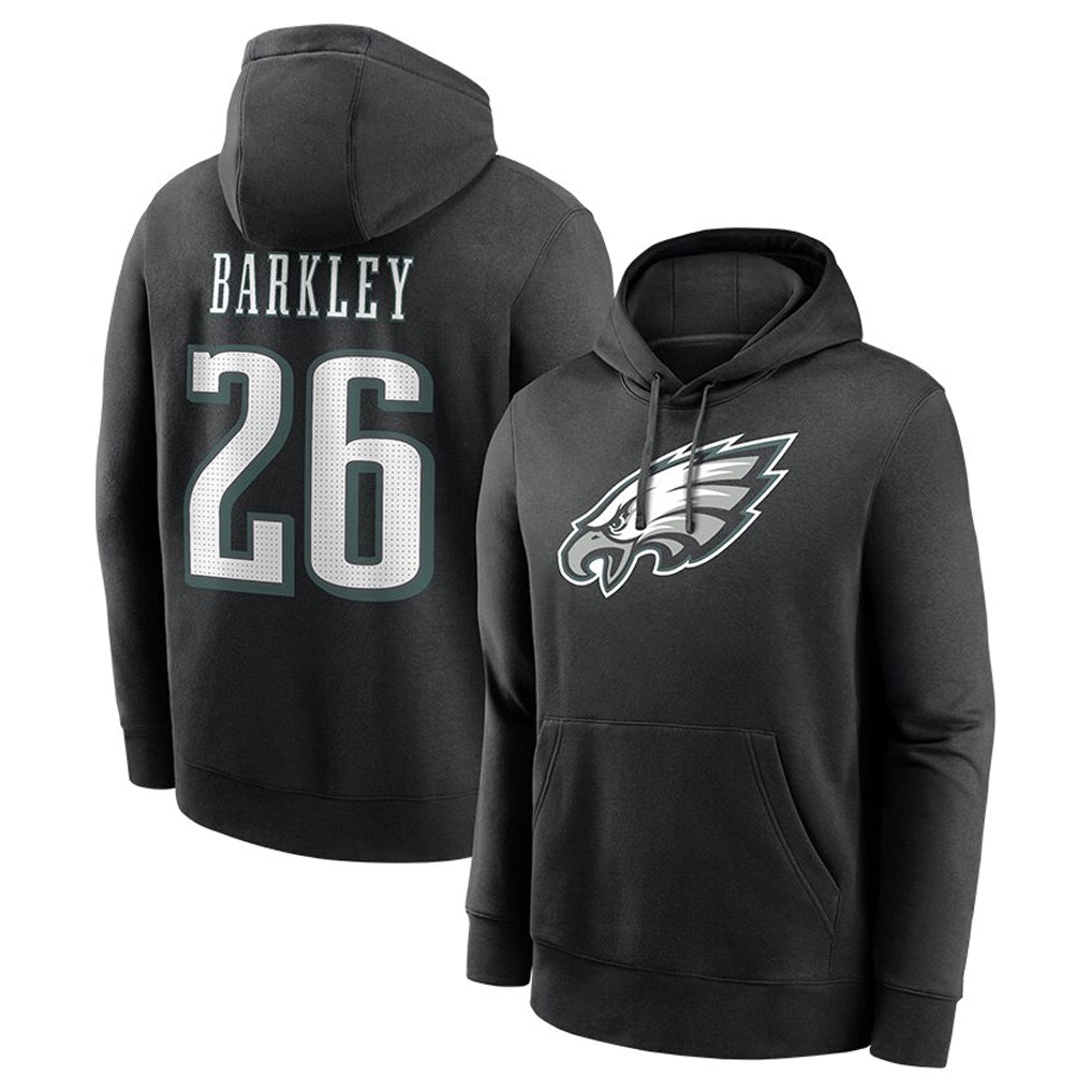 Parkc P.Eagles #26 Saquon Barkley Player Black Pullover Hoodies Home Game Stitched Jerseys