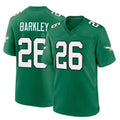 Parkc P.Eagles #26 Saquon Barkley Player Green Kelly Alternate Home Game Stitched Jerseys