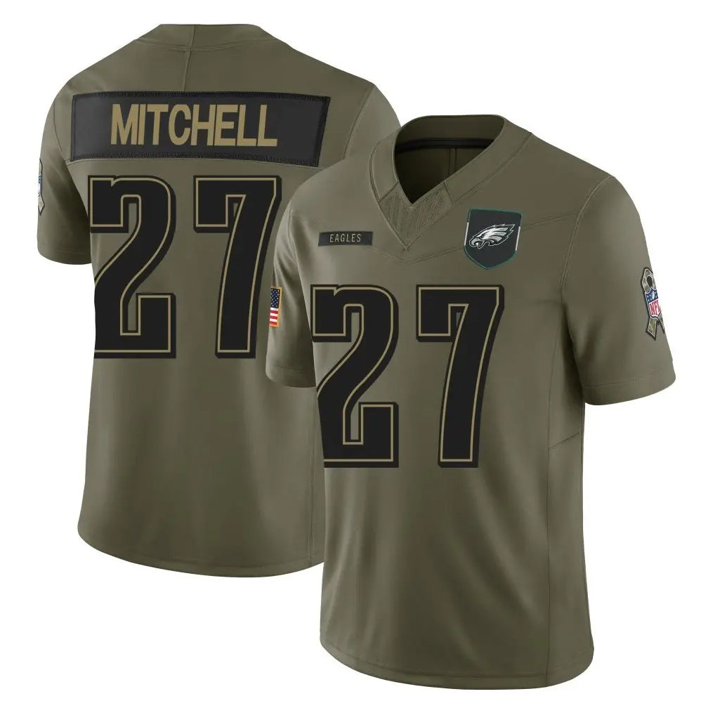 Parkc P.Eagles #27 Quinyon Mitchell Player Olive 2025 Salute To Service Limited Stitched Jerseys