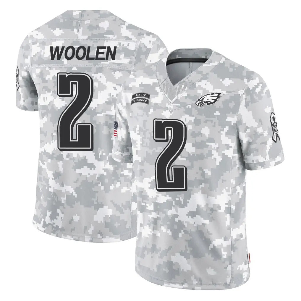 Parkc P.Eagles #2 Riq Woolen Player Arctic Camo Salute to Service Limited Game Stitched Jerseys