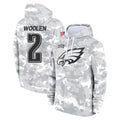 Parkc P.Eagles #2 Riq Woolen Player Arctic Camo Salute to Service Pullover Hoodies Limited Game Stitched Jerseys
