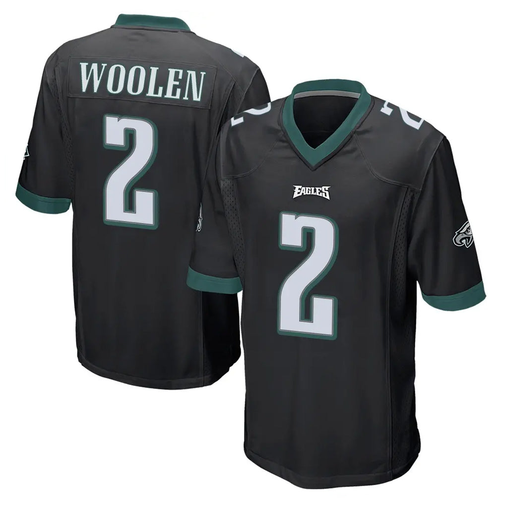 Parkc P.Eagles #2 Riq Woolen Player Black Home Game Stitched Jerseys