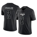 Parkc P.Eagles #2 Riq Woolen Player Black Reflective Limited Home Game Stitched Jerseys