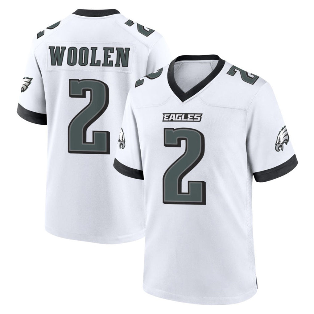 Parkc P.Eagles #2 Riq Woolen Player White Game Home Stitched Jerseys