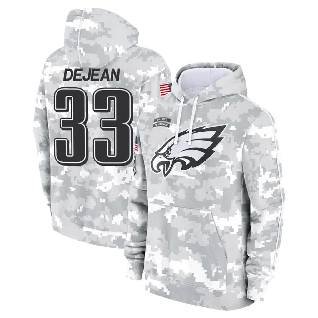 Parkc P.Eagles #33 Cooper DeJean Player Arctic Camo Salute to Service Pullover Hoodies Limited Game Stitched Jerseys