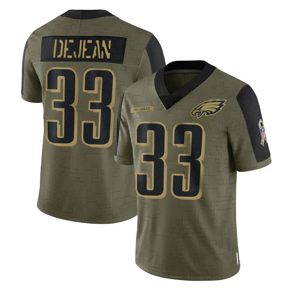 Parkc P.Eagles #33 Cooper DeJean Player Olive Salute To Service Limited Game Stitched Jerseys