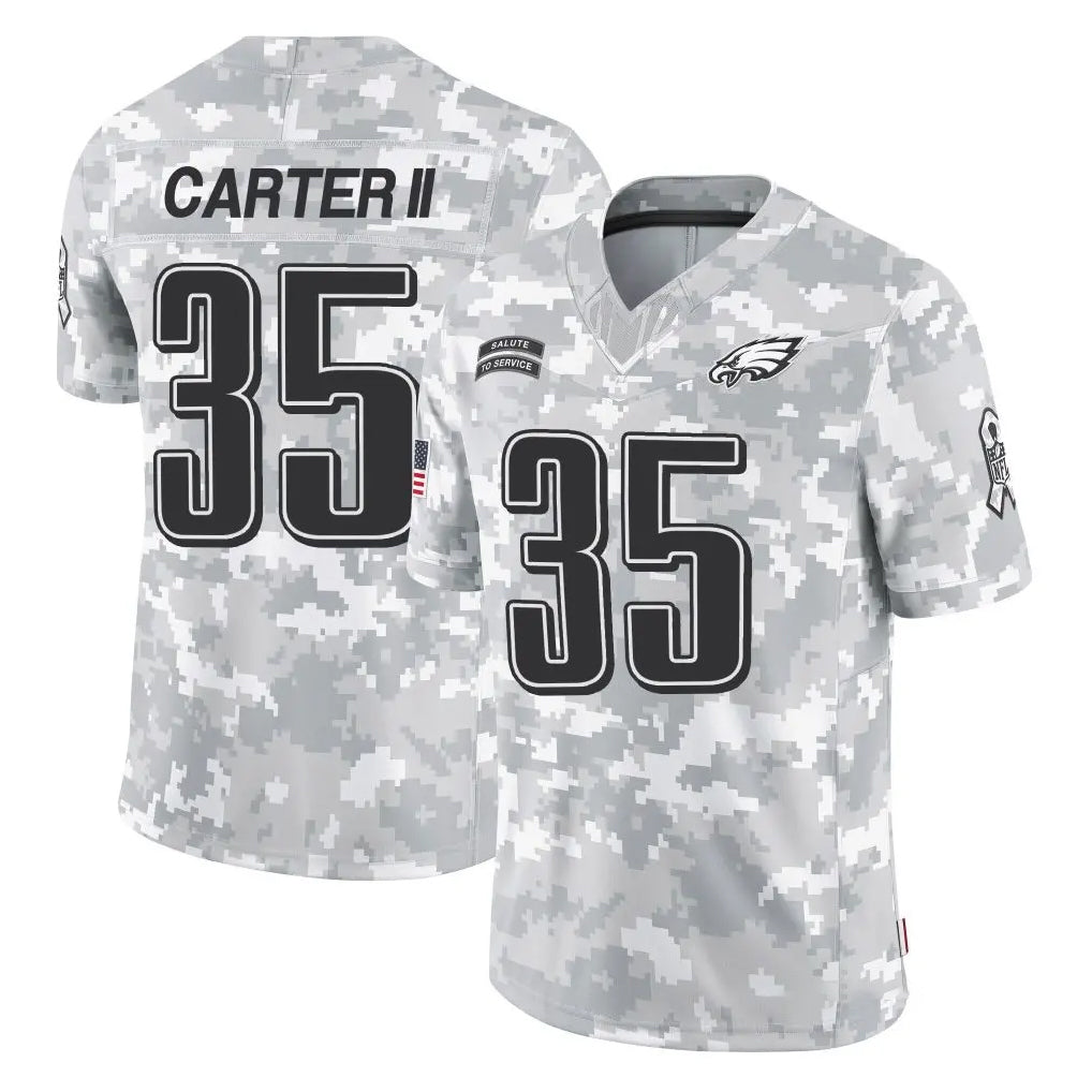 Parkc P.Eagles #35 Michael Carter II Player Arctic Camo Salute to Service Limited Game Stitched Jerseys