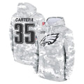 Parkc P.Eagles #35 Michael Carter II Player Arctic Camo Salute to Service Pullover Hoodies Limited Game Stitched Jerseys