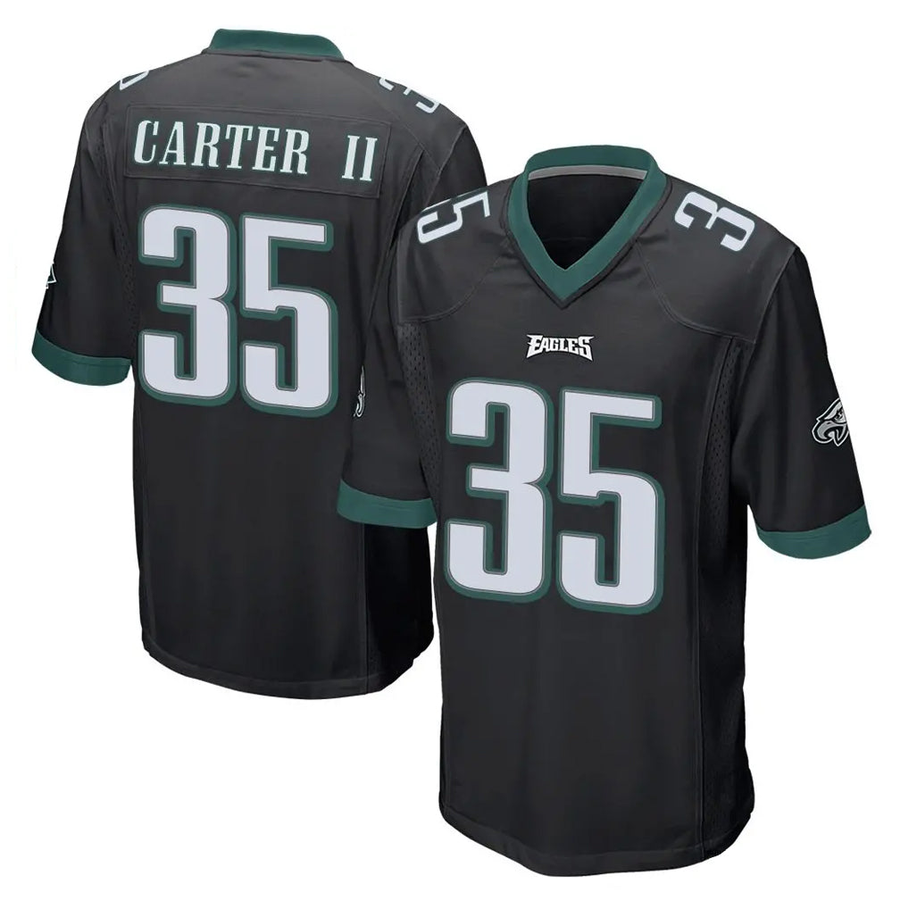 Parkc P.Eagles #35 Michael Carter II Player Black Home Game Stitched Jerseys
