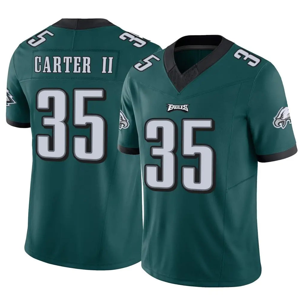Parkc P.Eagles #35 Michael Carter II Player Team Color Green Limited Vapor F.U.S.E. Home Game Stitched Jerseys