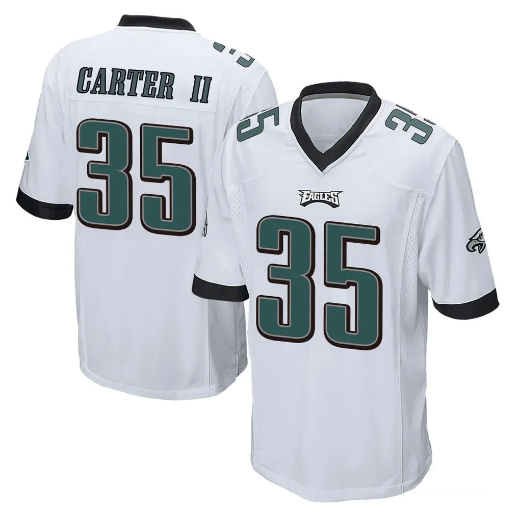 Parkc P.Eagles #35 Michael Carter II Player White Home Game Stitched Jerseys