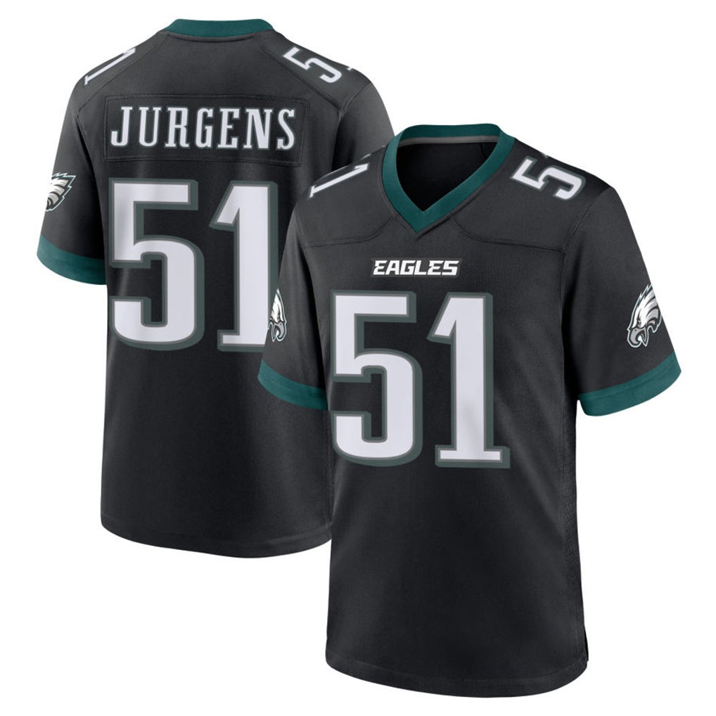 Parkc P.Eagles #51 Cam Jurgens Player Black Game Home Stitched Jerseys