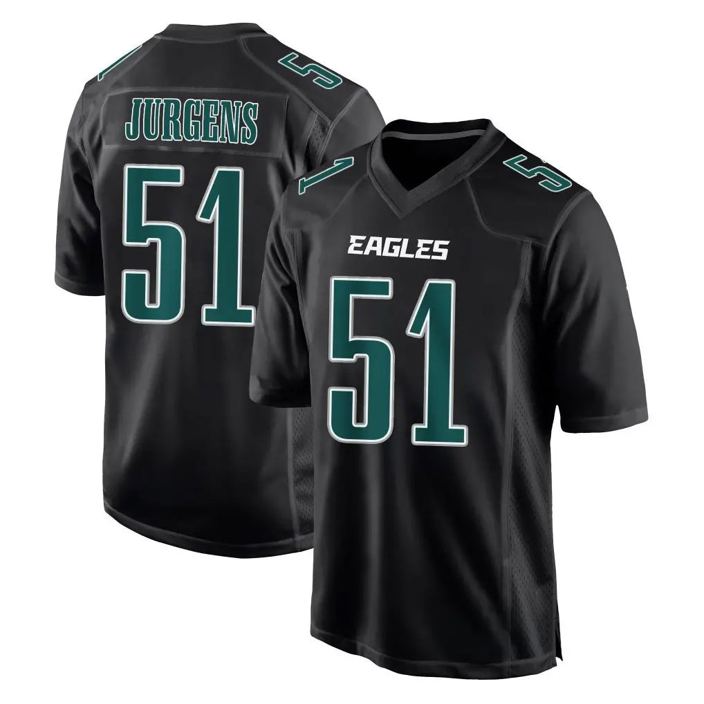 Parkc P.Eagles #51 Cam Jurgens Player Carbon Black Fashion Home Game Stitched Jerseys