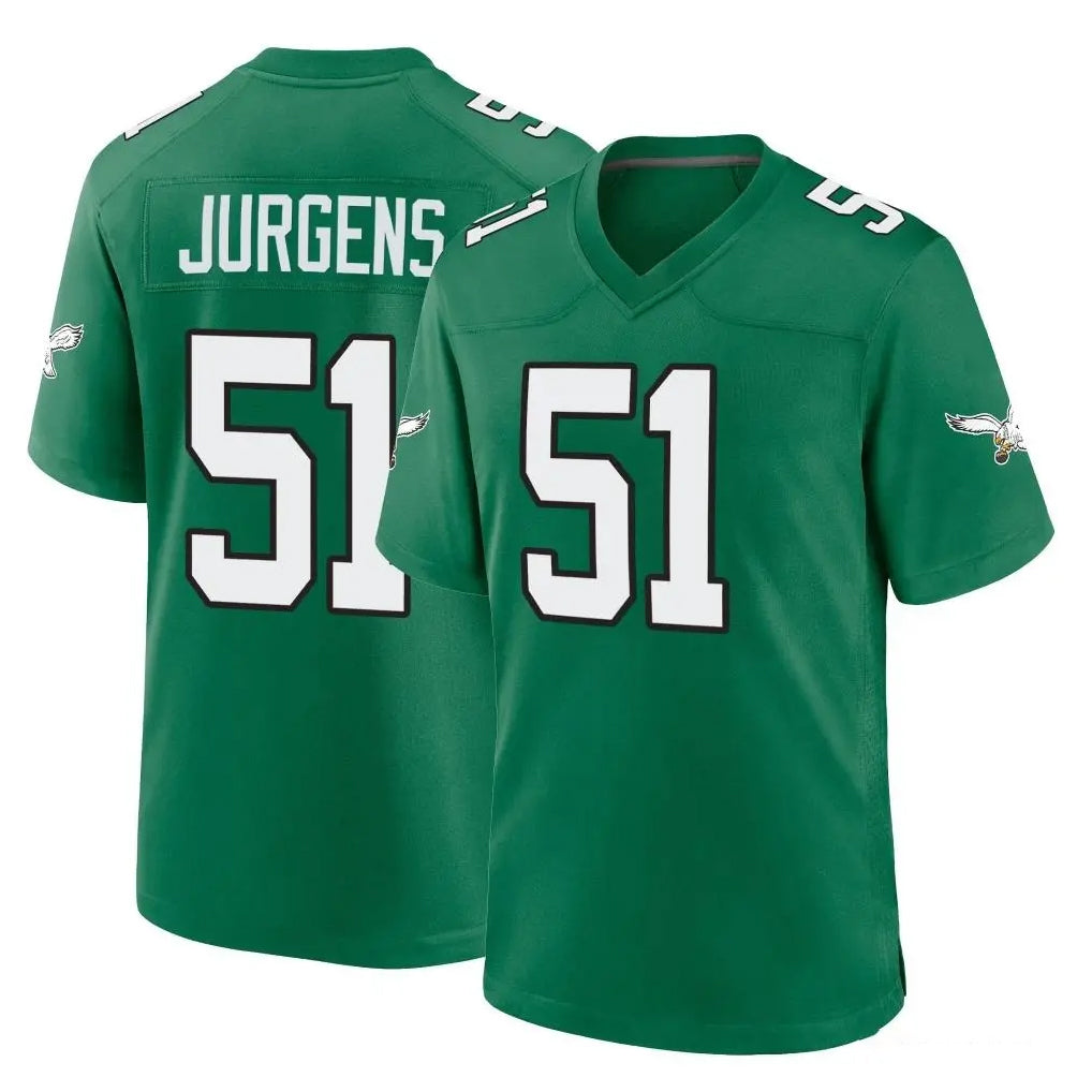 Parkc P.Eagles #51 Cam Jurgens Player Green Kelly Alternate Home Game Stitched Jerseys