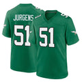 Parkc P.Eagles #51 Cam Jurgens Player Green Kelly Alternate Home Game Stitched Jerseys