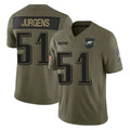 Parkc P.Eagles #51 Cam Jurgens Player Olive 2025 Salute To Service Limited Stitched Jerseys