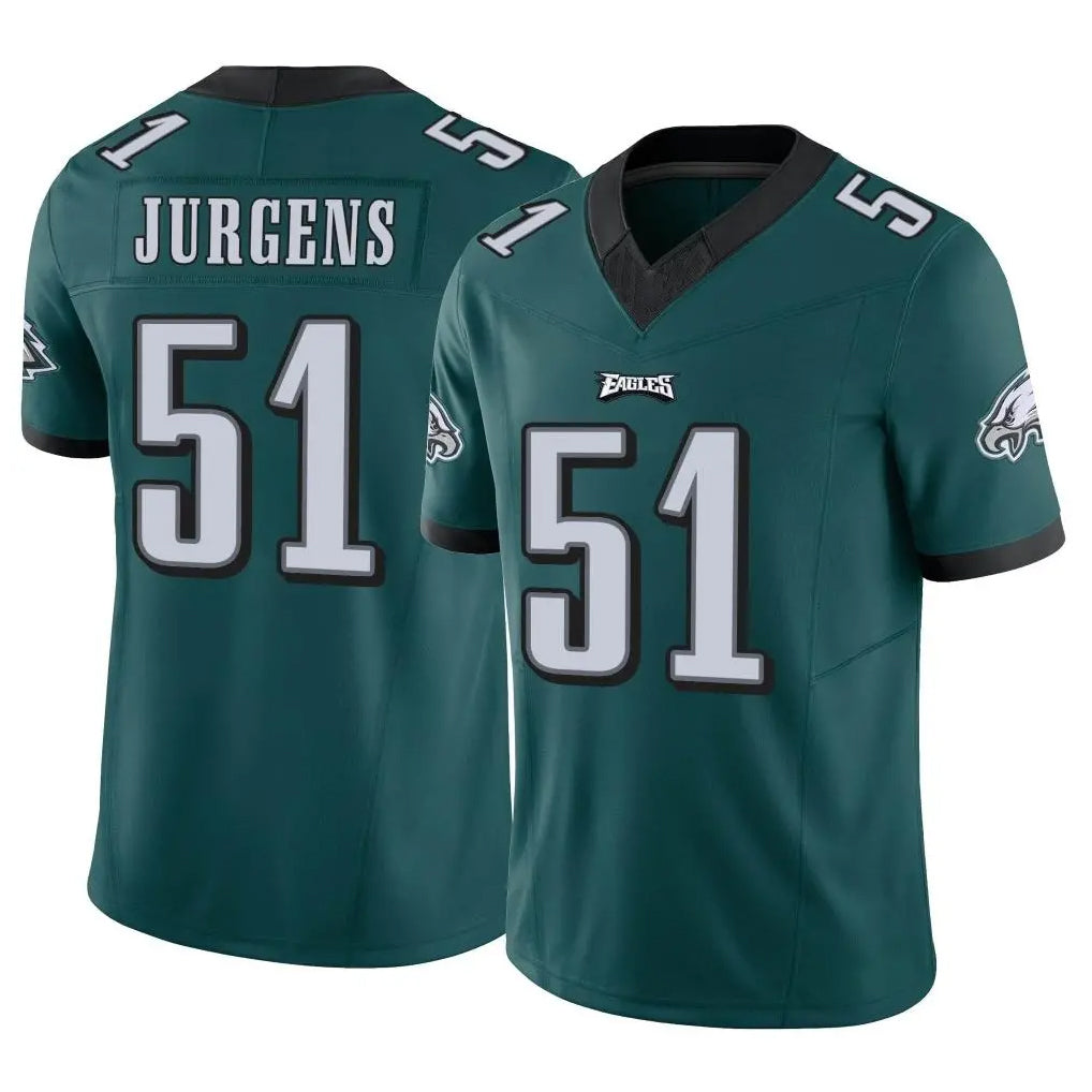 Parkc P.Eagles #51 Cam Jurgens Player Team Color Green Limited Vapor F.U.S.E. Home Game Stitched Jerseys