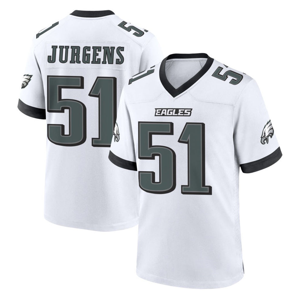 Parkc P.Eagles #51 Cam Jurgens Player White Game Home Stitched Jerseys