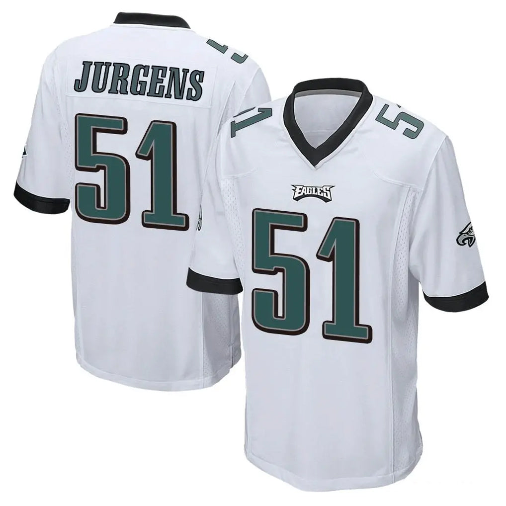 Parkc P.Eagles #51 Cam Jurgens Player White Home Game Stitched Jerseys