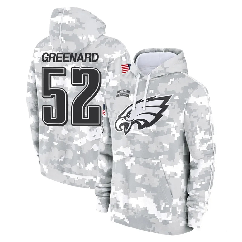 Parkc P.Eagles #52 Jonathan Greenard Player Arctic Camo Salute to Service Pullover Hoodies Limited Game Stitched Jerseys